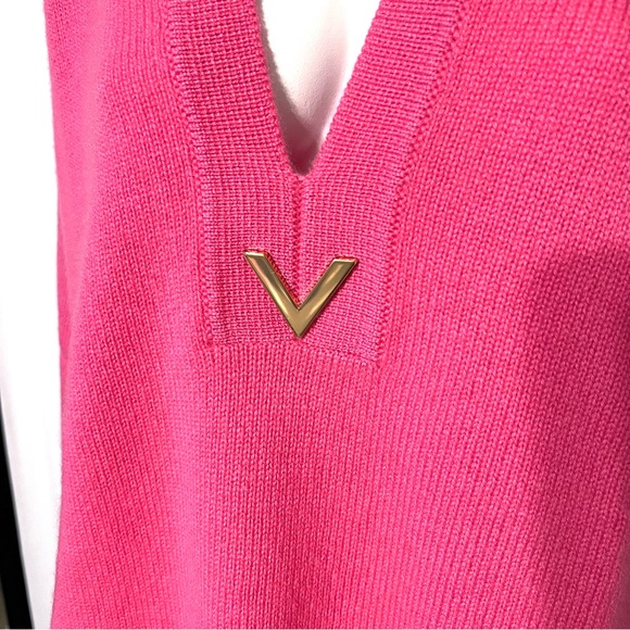Valentino VGOLD CASHMERE SWEATER S Pink Cashmere - Picture 3 of 8